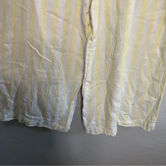 Stoney Clover Lane x Target Butter Yellow Striped Linen Jumpsuit Size Small - Picture 7 of 12
